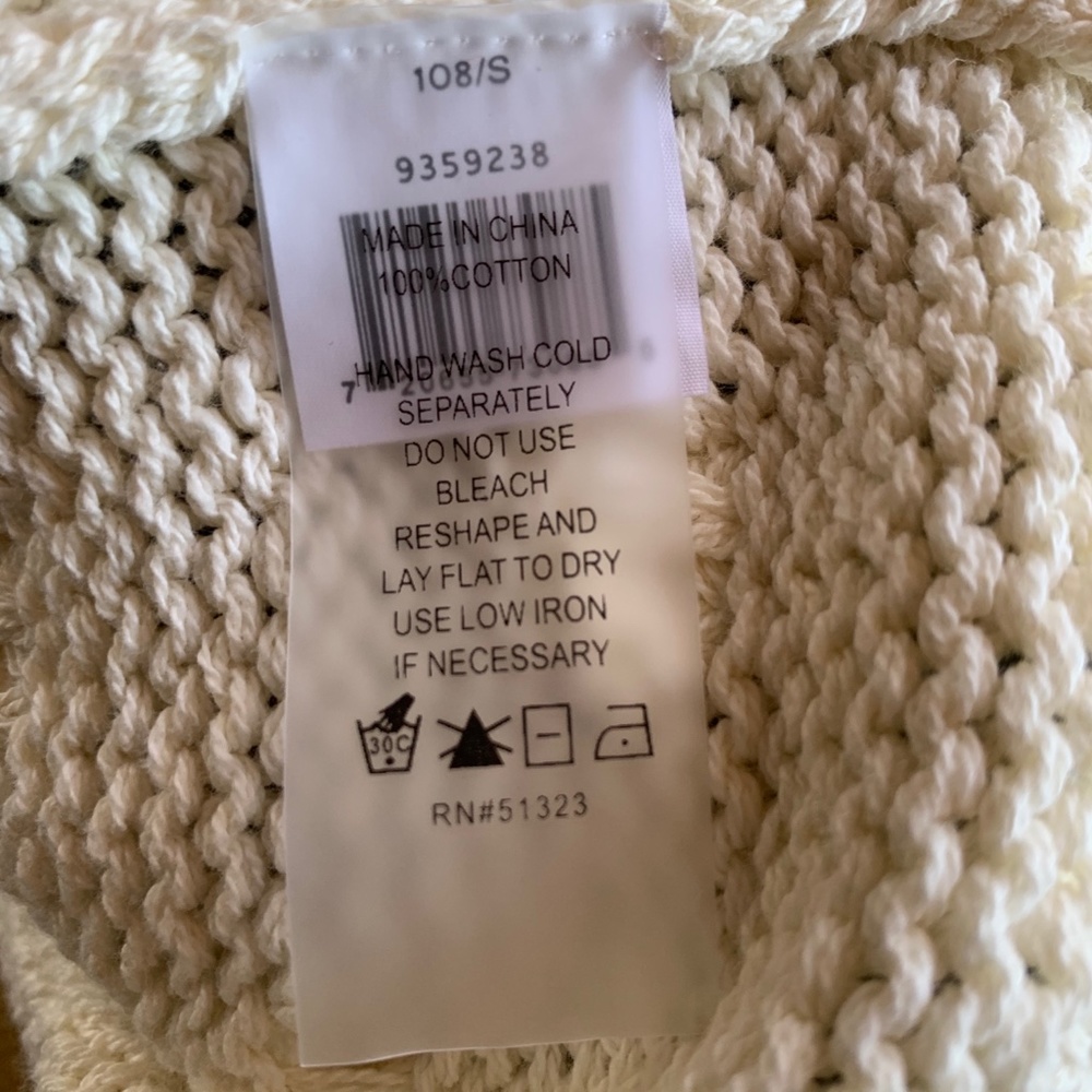 Vince Camuto NWT Ivory Textured Cotton Sweater - Picture 5 of 6
